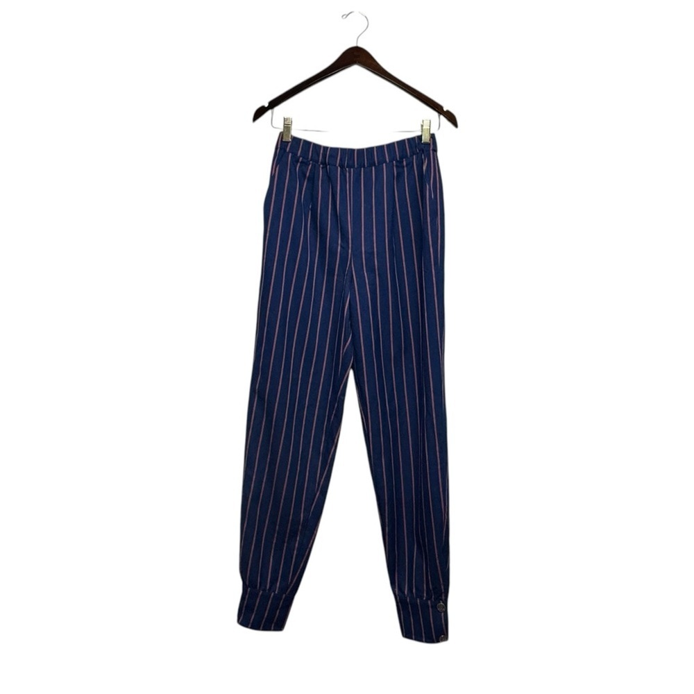 NWOT REVOLVE LPA Cuff Snap Pant Navy Coral Stripe S - Picture 8 of 13